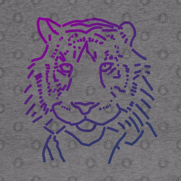 Blue Tiger Face by ellenhenryart